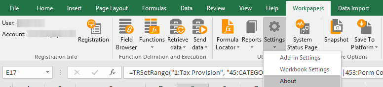 Screen capture showing the menu to open the product details pop-up.